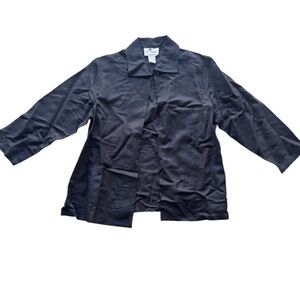 Linea Linen Black Thin Sweater Top, Top Button Closure, Long Sleeve‎ Top, Casual